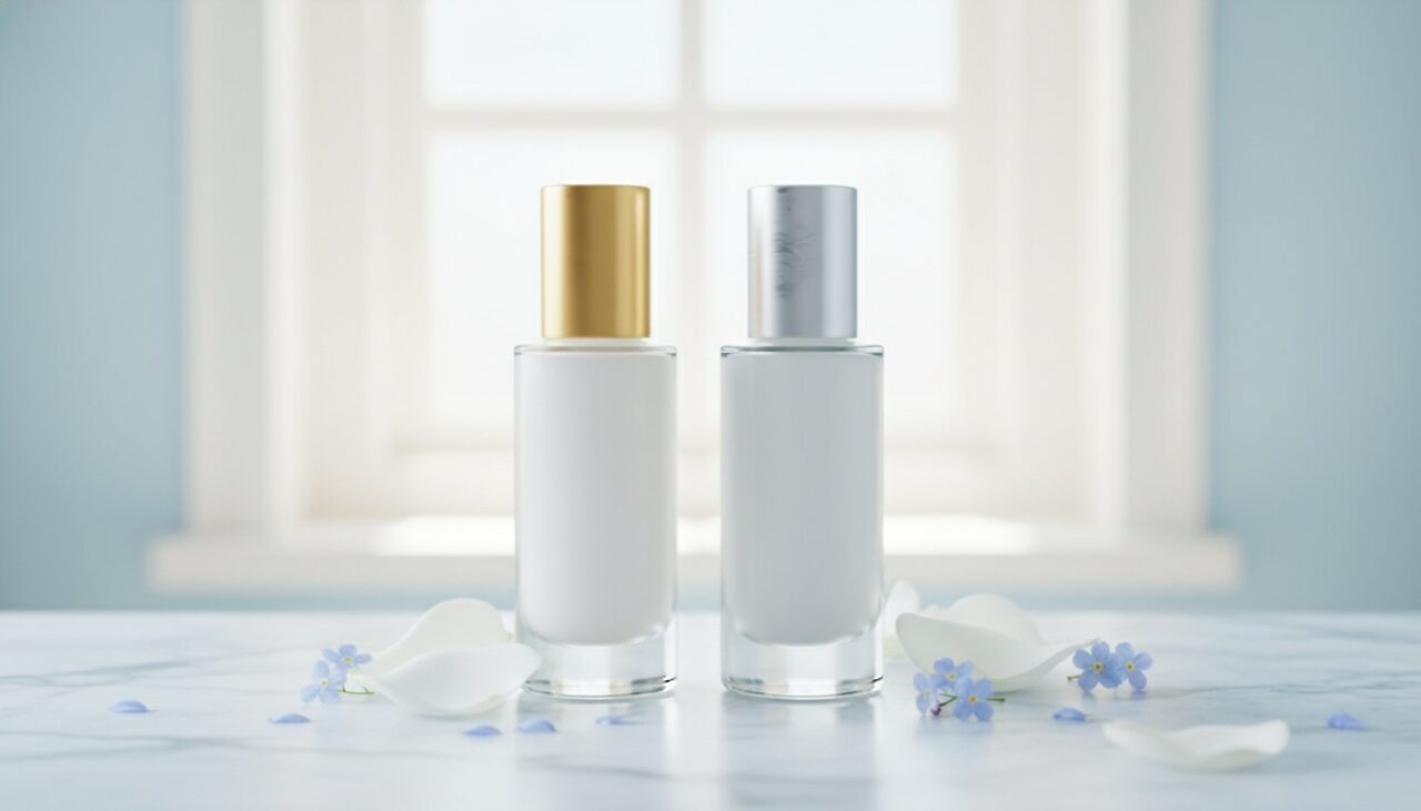 2本の美容液ボトルが並ぶ比較イメージ