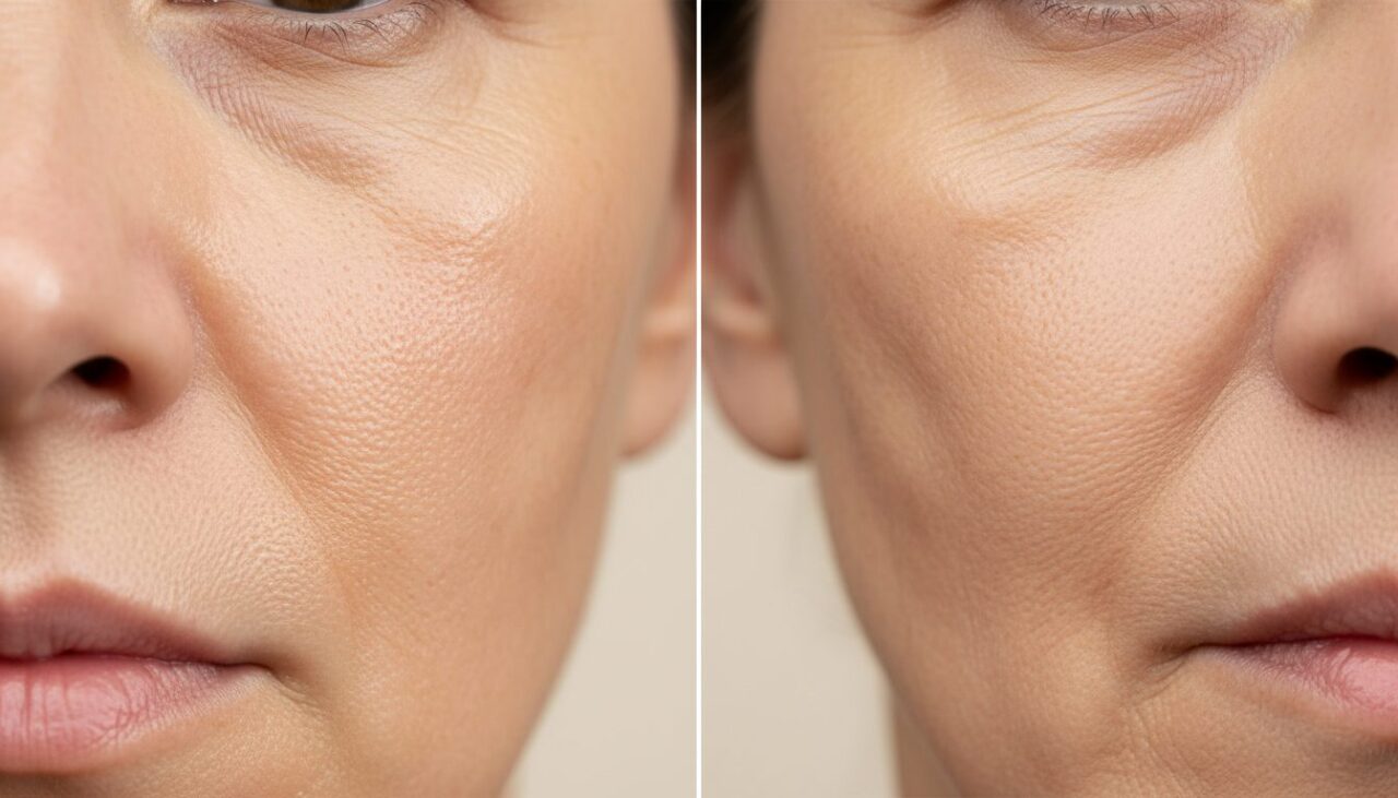 皮脂毛穴とたるみ毛穴の比較