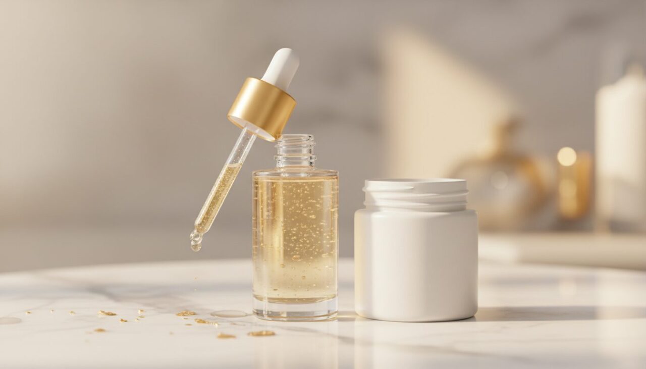 美容液とコラーゲンサプリメント