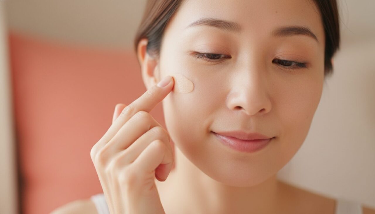 下地を塗る手元アップ