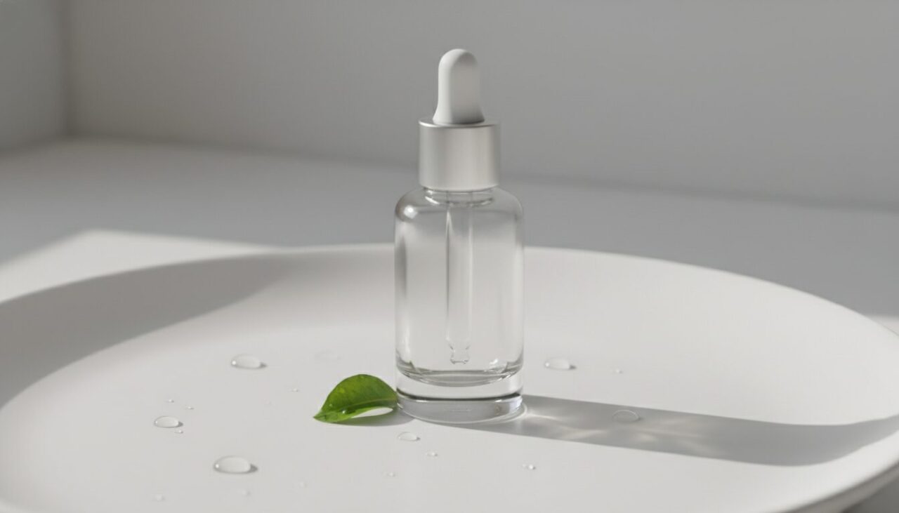 シンプルな美容液ボトル1本