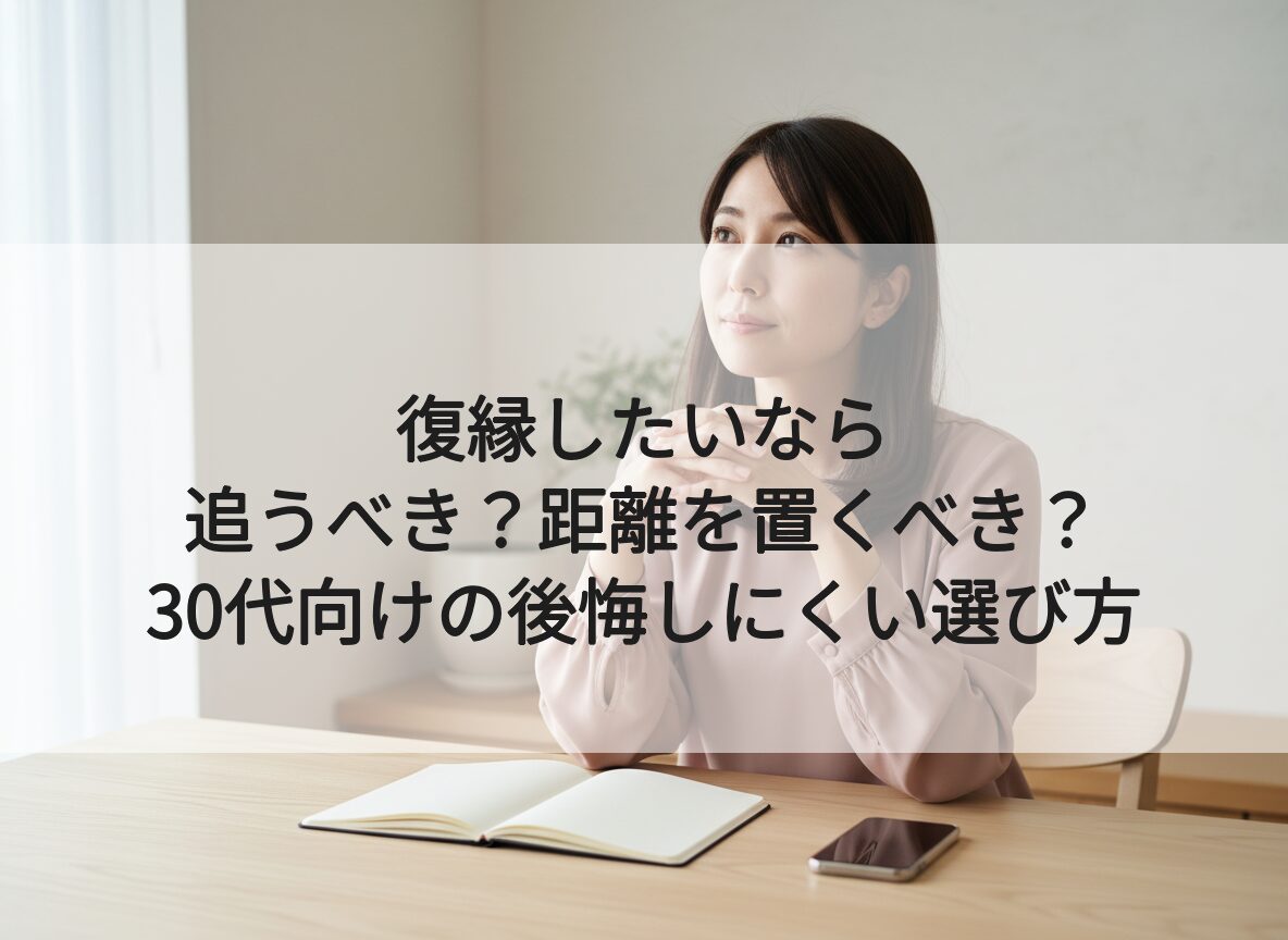 復縁したいなら｜追うべき？距離を置くべき？｜30代向けの後悔しにくい選び方