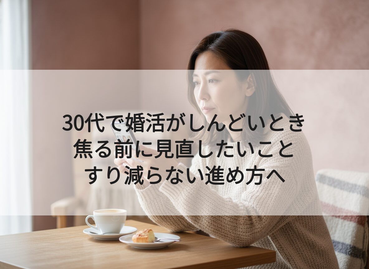 30代で婚活がしんどいとき｜焦る前に見直したいこと｜すり減らない進め方へ
